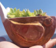 Immagine di un vaso e portavasi ceramica artigianale a forma uccello